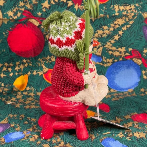 Dept 56 Billy Buttons Snowman With Tree Card Holder 2001 Super Rare with Box - Picture 8 of 16